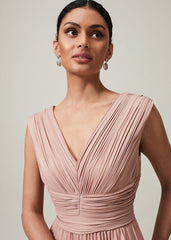 Nelly Pleat Dress Pink Champagne