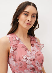 Rubith Floral Midi Dress Pink/Multi