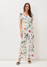 Zaylah Shirred Waist Jumpsuit White