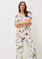 Zaylah Shirred Waist Jumpsuit White
