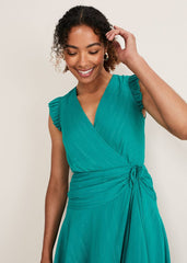 Cressinda Ruched Midi Dress Peacock
