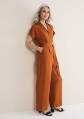 Cora Belted Jumpsuit Burnt Orange