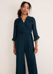 Hattie Wrap Wide Leg Jumpsuit Ocean