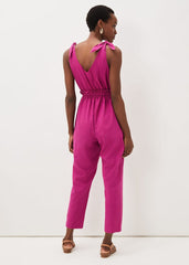 Chessie Linen Tie Jumpsuit Orchid
