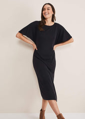 Haden Side Split Midi Dess Charcoal