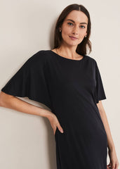 Haden Side Split Midi Dess Charcoal