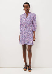 Phillipa Almond Print Short Dress Pink Multi