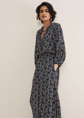 Phillipa Poppy Midi Dress Navy