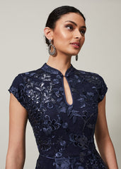 Sofia Embroidered Sequin Dress Black/Midnight