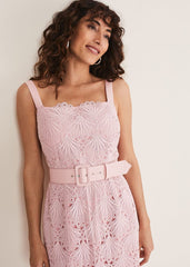 Carrie Midi Lace Dress Clay