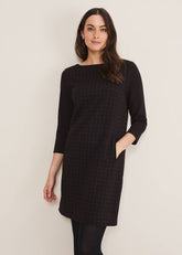 Lenia Check Dress Black/Pewter