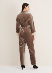 Nala Velvet Jumpsuit Mushroom