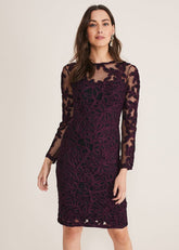 Madison Tapework Dress Black/Plum