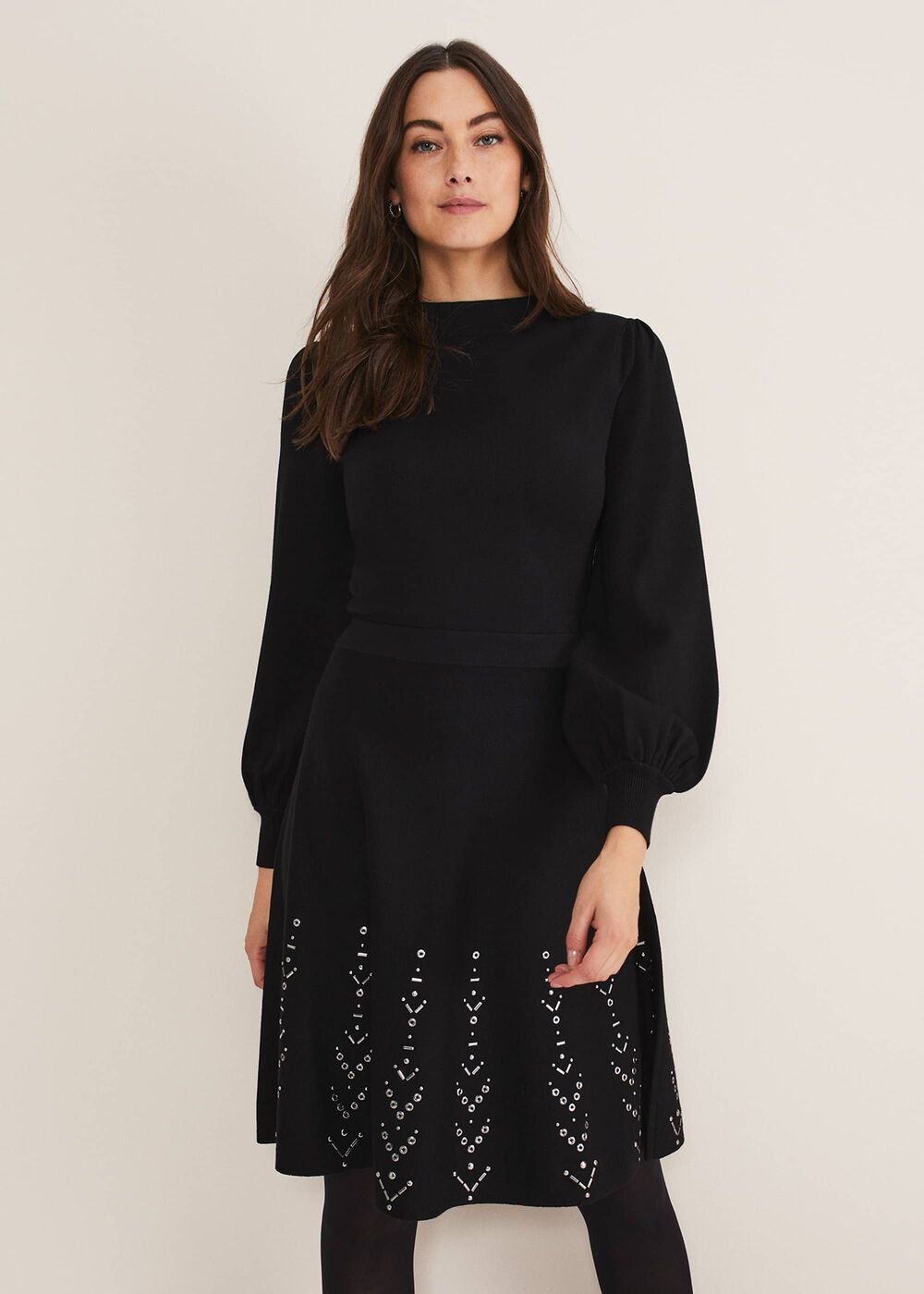 Marley Metal Work Detail Knit Dress Black