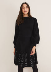Marley Metal Work Detail Knit Dress Black
