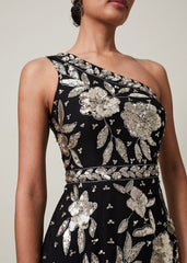 Serafina Embellished Maxi Dress Black/Gold