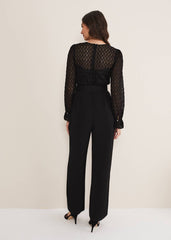 Carly Lace Long Sleeve Jumpsuit Black