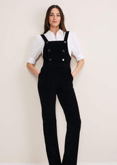 Jasira Corduroy Dungarees Black