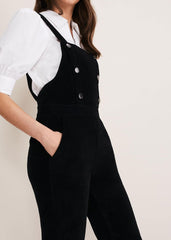 Jasira Corduroy Dungarees Black
