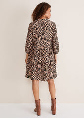 Kesia Hearts Swing Dress Stone/Black