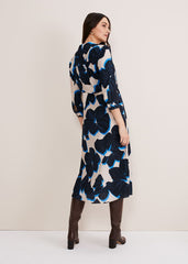 Rae Floral Wrap Dress BLUE/CAMEL/PINK