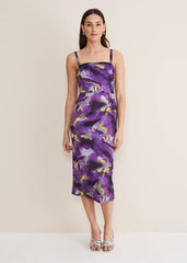 Adelita Abstract Print Dress Purple Multi