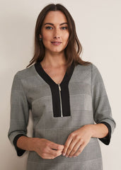 Soraya Check Midi Dress Black/White