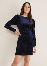Daria Velvet Star Dress Midnight/Pewter