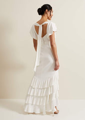 Ellery Frill Maxi Wedding Dress Parchment