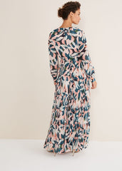 Pastel Floral Print Maxi Wrap Dress Multi-Coloured