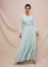 Alecia Pleated Maxi Dress Peppermint