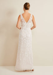 Ottilie Beaded Maxi Wedding Dress Ivory