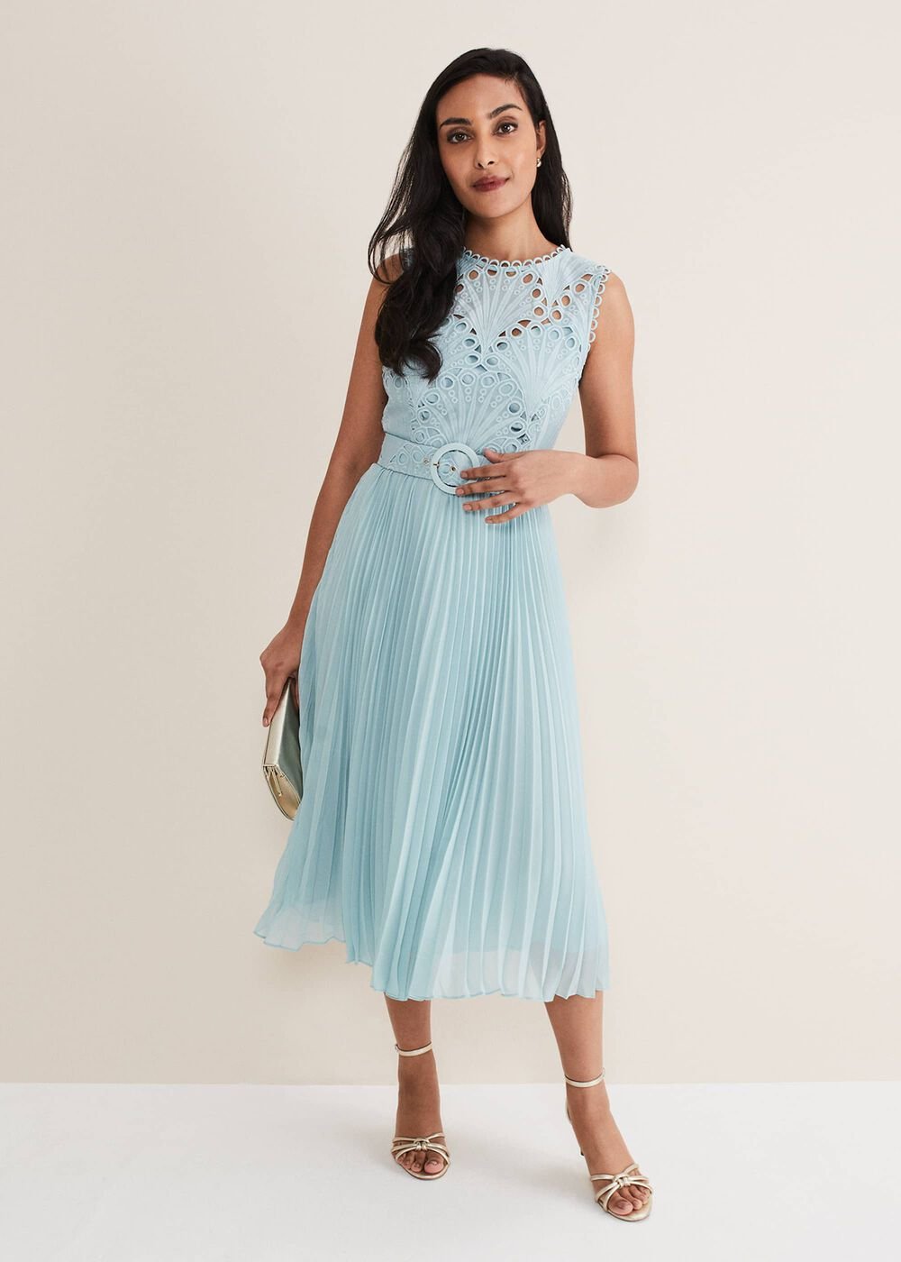 Petite Amora Lace Bodice Dress Peppermint