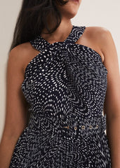 Petite Elsie Spot Dress Navy/Ivory