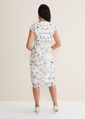 Petite Franky Floral Lace Dress Ivory/Multi