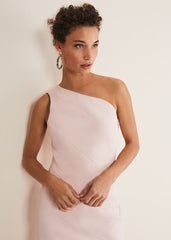 Valencia One Shoulder Midaxi Dress Petal Pink