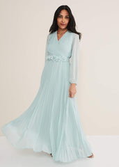 Petite Alecia Pleated Maxi Dress Peppermint