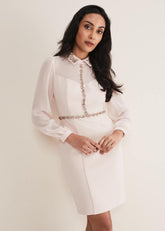 Petite Avah Embellished Bodycon Dress Antique Rose