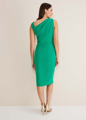 Emmie Asymmetric Hem Dress Bright Green