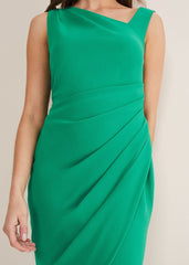 Emmie Asymmetric Hem Dress Bright Green
