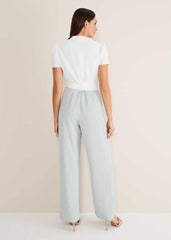 Eloise Wide Leg Jumpsuit Eau De Nil/Ivory