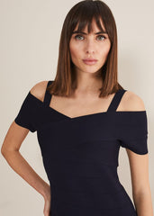 Zella Knitted Bandage Dress Navy