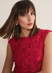 Tania Tapework Mini Dress Raspberry