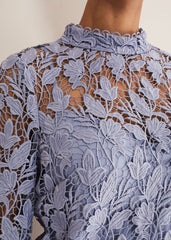 Verity Floral Lace Dress Cornflower