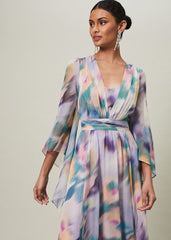 Selene Printed Maxi Dress Multi-Coloured