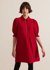 Candice Navy Zip Mini Dress Red