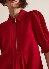 Candice Navy Zip Mini Dress Red