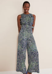 Maggie Ditsy Ruffle Jumpsuit Navy/Multi