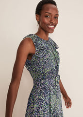 Maggie Ditsy Ruffle Jumpsuit Navy/Multi