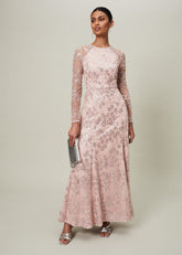 Natalya Sequin Floral Maxi Dress Pink